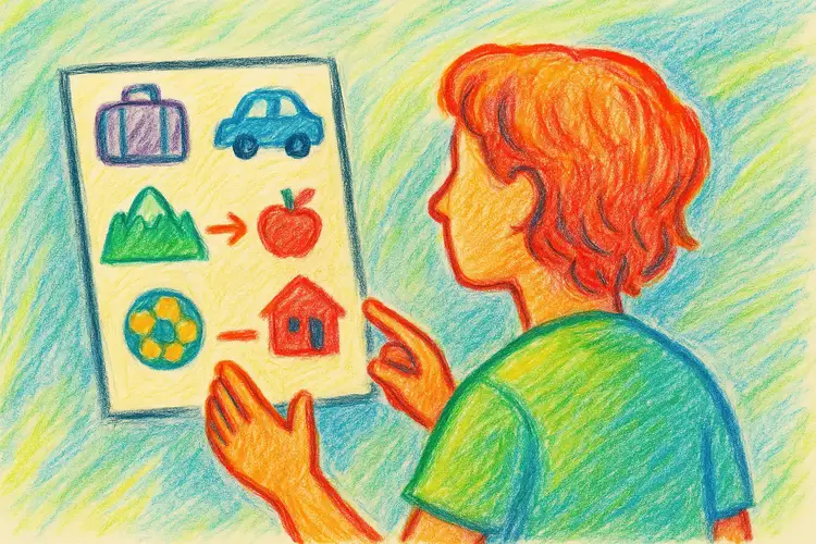Child looking at travel plan